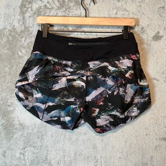 Lululemon Speed‎ Up Short Long *4" Medium Rise Glacier Camo Starlight Black Sz 4 - Picture 5 of 5